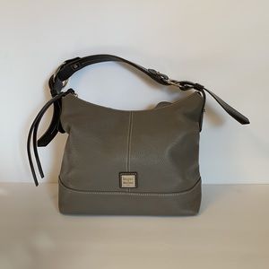 GUC Dooney & Bourke Gracie hobo bag. Pebble grain leather. Elephant color.